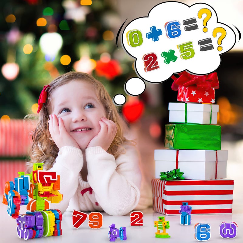 Lydaz Number Bots Toys for Kids  Number Robots Block  Preschool Action Learning Education Math Autism Toys for Toddlers  Classroom Valentines Birthday Gifts for Boys 2 3 4 5Years Old(10Pcs) - Image 4